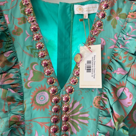 Sheridan French Stacey Dress In Green Floral/NWT Never Been Worn - Picture 4 of 4
